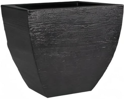 Tusco Products MSQ20BK Modern Square Garden Planter, 20-Inch, Black