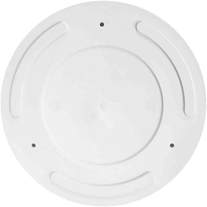 Bloem Mathers 6" White Round Modern Resin Garden Planter Pot with Drainage Holes and Removable Saucer Tray Included