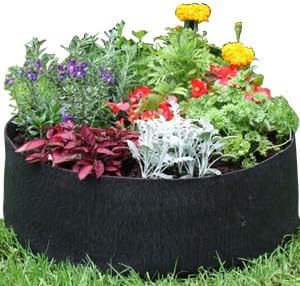 2-Pack 50 Gallon Large Non-Woven Grow Bags Reusable Thickened Durable Aeration Fabric Pot Black (50Gal_2Pcs)