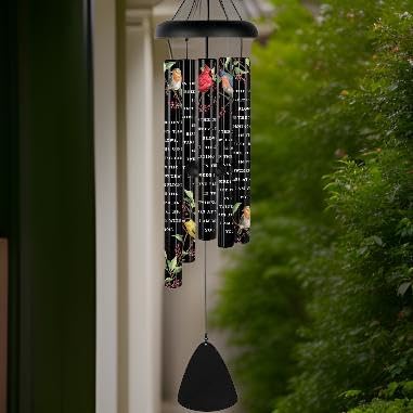 Carson 38" 'with You' Bird Wind Chime - Bereavement Chime - Cardinal Windchime for Outdoor Decor - Garden Patio Porch