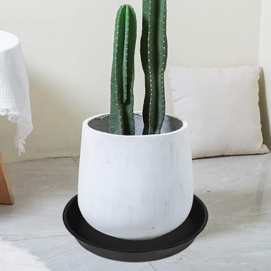 3 Pack of Plant Saucer 20 22 inch, 3.6" Depth, Large Heavy Duty Plastic Saucers 21" Round, Plant Drip Trays for Indoors Outdoor, Plant Water Tray for Planters 19-23" (22", Black)