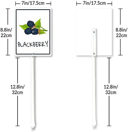 Blackberry Marker Yard Sign with Stakes 7in×8.8in, Aluminum Yard Signs, Waterproof Plant Marker Reusable Garden Stake Tags with Vegetable Names for Nursery Outdoor Garden
