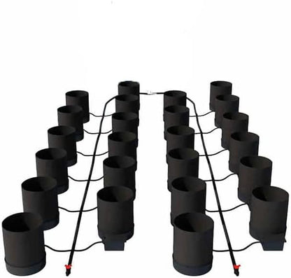 AutoPot 24 Pot GeoPot System with 3 Gallon Fabric Pots - Self-Watering, Gravity-Fed System (24Pot with No Tank) Indoor, Black