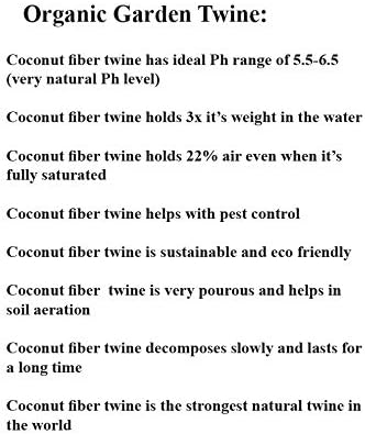 Garden Twine Made Out of 100% Natural Coconut Fiber,Weight per Spool is 7 Lbs, and The Length is About 1100 Feet