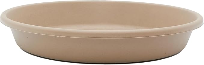 The HC Companies Flower Pot Saucers - Plastic Plant Saucer for Outdoors & Indoors - Traditional Design Plant Pot Trays for Water Drainage - Durable & Stylish Round Plant Tray (17.5-inch Sandstone)