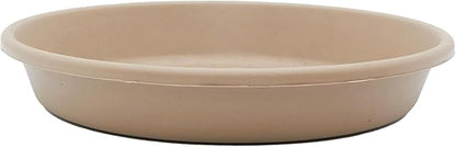 The HC Companies Flower Pot Saucers - Plastic Plant Saucer for Outdoors & Indoors - Traditional Design Plant Pot Trays for Water Drainage - Durable & Stylish Round Plant Tray (17.5-inch Sandstone)