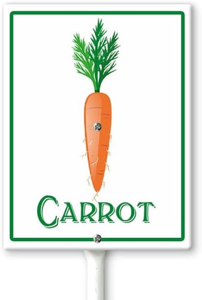 Carrot Marker Yard Sign with Stakes 8in×12in, Sturdy Aluminum Yard Signs, Plant Markers for Vegetable Flowers Plants, Plant Labels Sign, Outdoor Garden Stakes Supplies for Plant