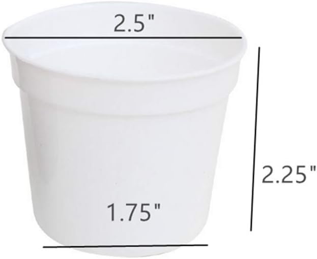 Round Succulents Plant Pots Drainage Hole, Set of 40 Mini Plant Pots 2.5" Wx2.25 H,Perfect for Plant Seeds,Seedling Nursery Transplanting Planter Container(White-40)