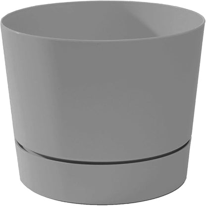 Root & Vessel Majestic Mid-Century Modern Low Profile Cylinder Pot, Matte Gray, 6.5"