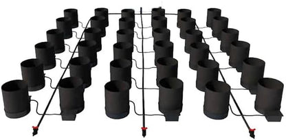 AutoPot 36 Pot GeoPot Systems with 3 Gallon Fabric Pots - Self-Watering, Gravity-Fed Hydroponic Indoor Systems (36Pot with No Tank) Black