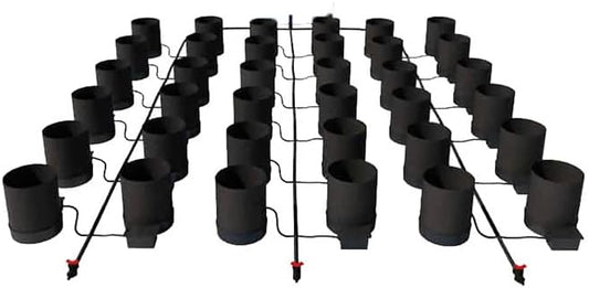 AutoPot 36 Pot GeoPot Systems with 3 Gallon Fabric Pots - Self-Watering, Gravity-Fed Hydroponic Indoor Systems (36Pot with No Tank) Black