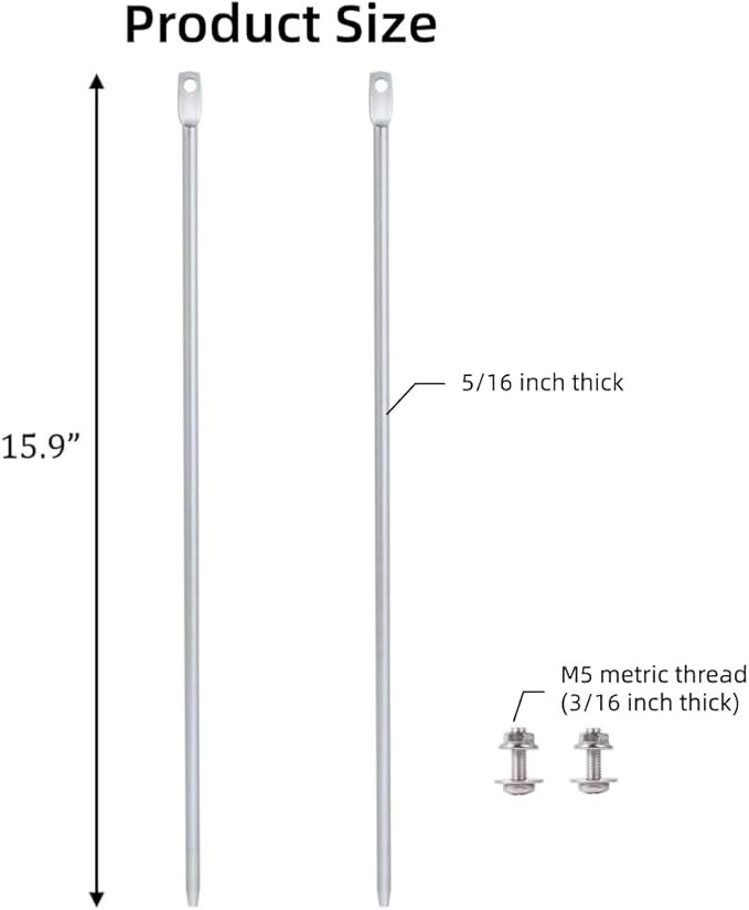 Kichwit 15.7" Metal Stakes for Yard Signs, 5/16 Inch Thickness, Stainless Steel Hardware Included