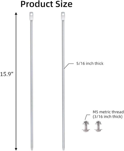 Kichwit 15.7" Metal Stakes for Yard Signs, 5/16 Inch Thickness, Stainless Steel Hardware Included