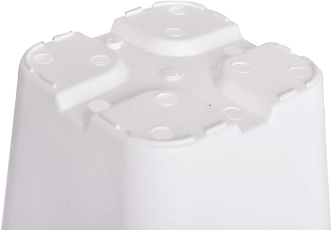 Plant Nursery Pot 10-Pack 1 Gallon Square Plastic Garden Planter Pots Flower Seedling Injection Molded Container Seed Starting Pot Set for Indoor Outdoor Plants Seedlings Vegetables White