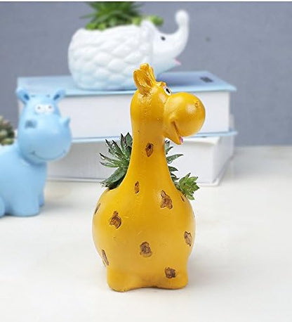 Funnuf Cute Animal Succulent Cactus Flower Planter for Home Garden Office Desktop, 1pcs, Resin Giraffe
