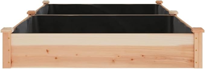 vidaXL Solid Wood Fir Garden Raised Bed with Liner 94.5"x47.2"x9.8" - Ample Space for Plants, Vegetables, Herbs - Ideal for Garden, Patio Decor