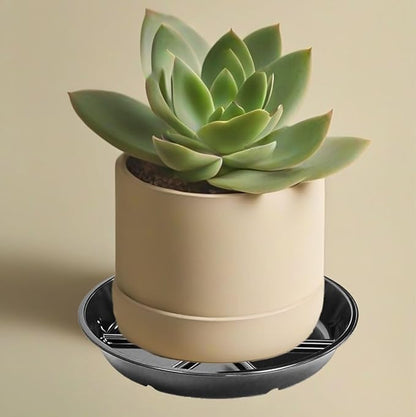 6 Pack of 12 Inches Plant Saucers for Indoor, Durable Plant Saucer Pot Tray, Round Plastic Flower Plant Dish Pant Plate to Catch Water, Black