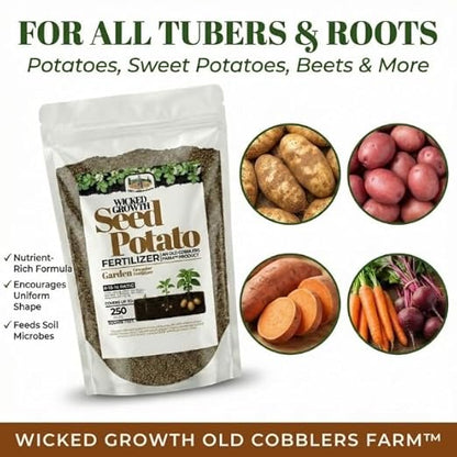 Old Cobblers Farm™ Wicked Growth Seed Potato Fertilizer-Strengthens Roots, Boosts Yields, and Supports Healthy Potato Growth with Eco-Friendly, Slow-Release Nutrients (5/10/15/20 lbs) (10lbs)