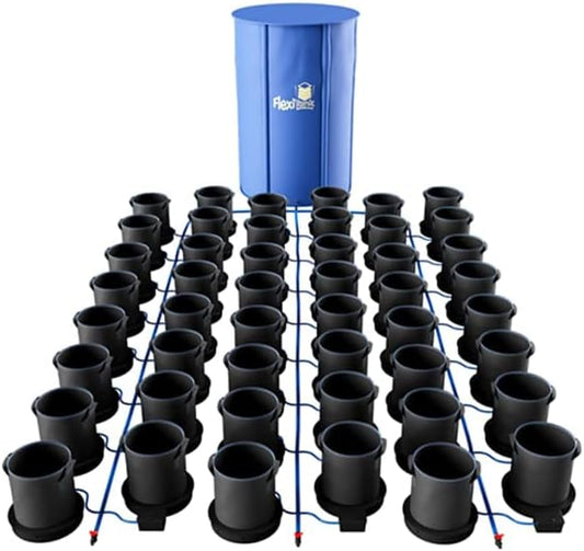 AutoPot 48 Pot XXL System with 9 Gallon Pots and 105 Gallon FlexiTank - Self-Watering, Gravity-Fed System (48Pot - 9 Gallon - 105 Gallon FlexiTank) Indoor, Black
