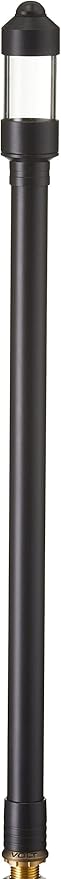 VOLT Flat Hat 12V Black Brass Path Light (7" Shade, 24" Tall) with 3W 2700K Warm White G4 LED Bulb for Low Voltage Landscape Lighting on Outdoor Pathway, Walkway, Garden, Driveway or Patio
