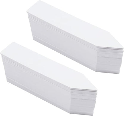 Quluxe 200 Pcs 4" Plastic Nursery Plant Labels Stakes Name Tags White Planting Sticks for Outdoor Garden