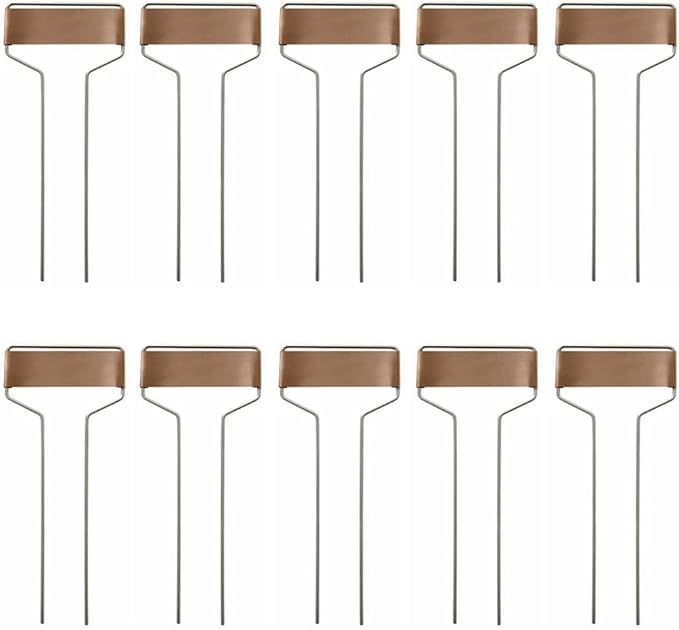 10 Pieces Copper Plant Tags Metal Plant Labels Nursery Tags Plant Markers Garden Marker Planting Gardening Sticks Garden Label Stakes Planting Seedling Stake Signs, 10 Inch