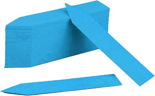 KINGLAKE Plant Labels,Plastic Plant Labels 4 Inch,Plant Tags,100 Pcs Nursery Garden Labels Plant Markers for Outdoor Garden Waterproof,Plants Name Tags Stake Tags Blue with Marking Pen