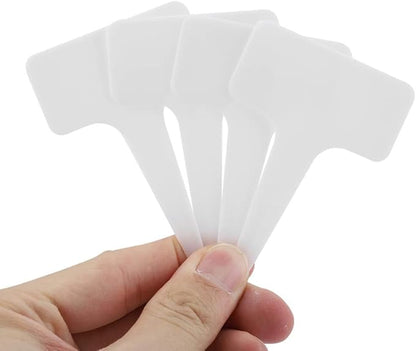 Plastic Plant Tags 50 PCS PVC T-Type Tag Markers Nursery Garden Pot Markers Tree Stake Tags Labels Gardening Tool Kit 610cm(White)