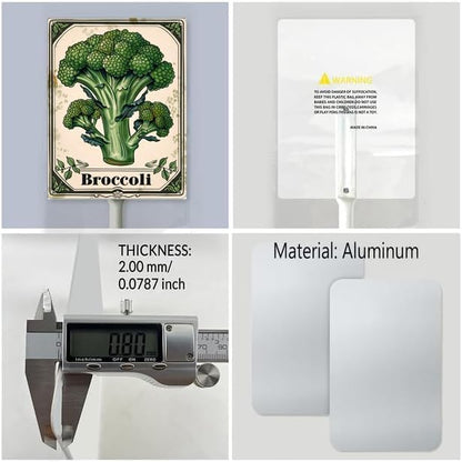 Uptell Vegetable Garden Broccoli Yard Sign Label With Stake Plant Markers For Outdoor Plants Waterproof 7x8.8inch Nursery Garden Outdoor Sign