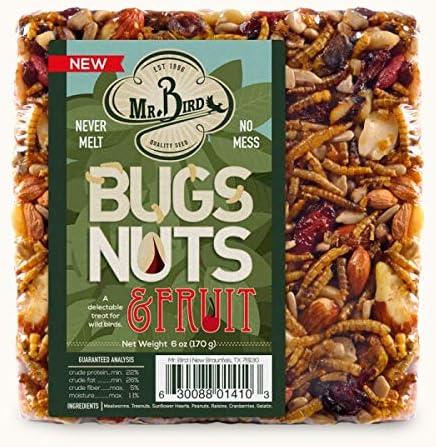 Mr. Bird Bugs, Nuts, Fruit Small Wild Bird Seed Cake 6 oz. pack of 4