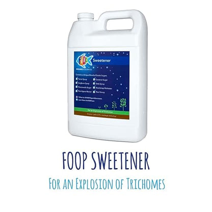 FOOP Sweetener Pump Bundle: Organic Terpene Enhancer for Plants | Creates an Explosion of Trichomes | Contains 8 Organic Sugars | Works with All Growing Media and Nutrient Lines (1 Gallon + Pump)