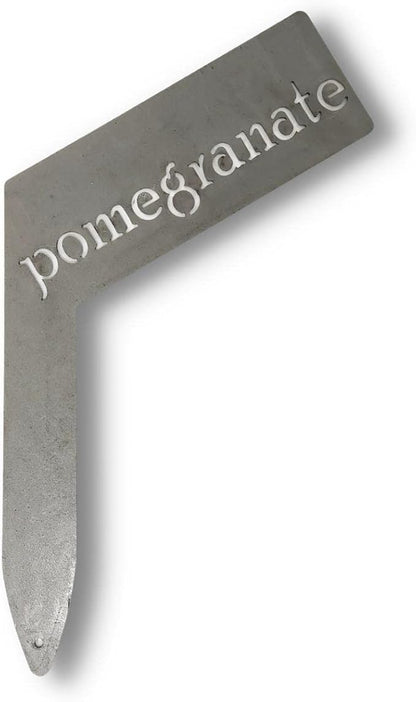 Planter Size Small Metal Garden Plant Vegetable Flower or Herb Markers 13.5 Inches Tall (pomegranate, Raw, Unfinished Steel)