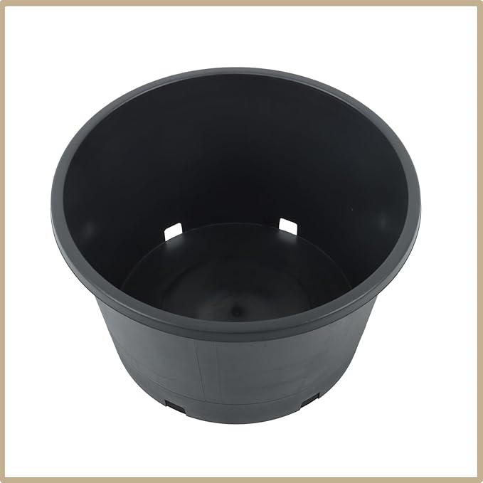 5 Gallon Black Nursery Pot, Durable Polypropylene Material, Drainage Holes, Wide Grip Rim, Ideal for Indoor or Outdoor Plants