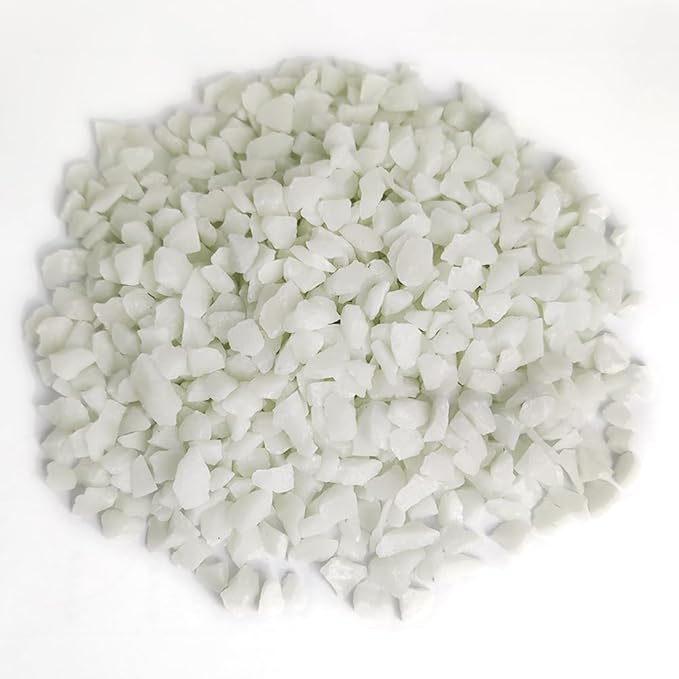HappyFiller Blue Glow in The Dark Crushed Sand Broken Glass Pieces Crush Terrarium Rocks Stones for Home Centerpieces,Crafts,Resin Arts,Plants Decoration,Vase Fillers,Candle Holder Decor,1.3 LB