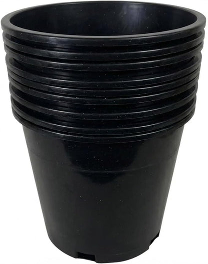 Green Oasis 5 Gallon Nursery Pots (15-Pack) - Premium Injection Molded Black Plastic Plant Pots, Heavy Duty Commercial Grade with Drainage Holes - Perfect for Vegetables, Trees & Transplanting