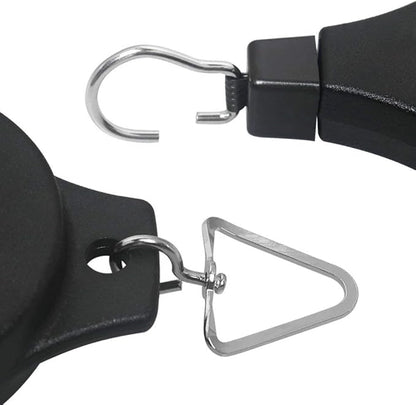Pack Plant Hook Pulley, Retractable Plant Hanger Easy Reach Hanging Flower Basket for Garden Baskets Pots and Birds Feeder Hang High up and Pull Down to Water Or Feed (Black 2Pack)