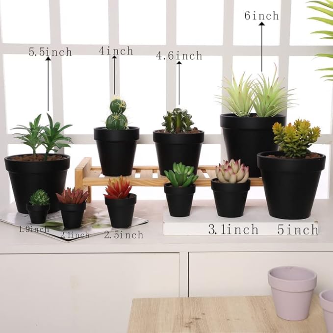 Yishang 1.9 Inch Tiny Black Terracotta Pots Pack of 72-Small Mini White Clay Pots with Drainage Holes Flower Nursery Terra Cotta Planter for Tiny Cactus,Herb,Succulent Plants,Crafts