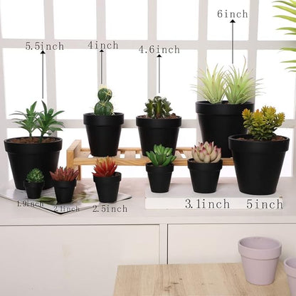 Yishang 1.9 Inch Tiny Black Terracotta Pots Pack of 72-Small Mini White Clay Pots with Drainage Holes Flower Nursery Terra Cotta Planter for Tiny Cactus,Herb,Succulent Plants,Crafts