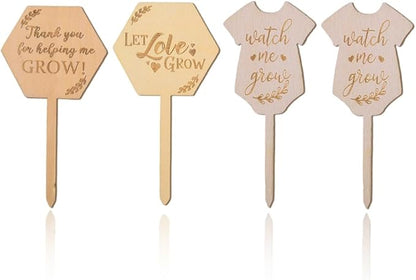 Plant Labels for Outdoor Garden Waterproof Wood Herb Plant Markers for Indoor Plants Signs Decor for Pots Funny Plant Tags Novelty Plant Lover Gifts for Womens Home House Plant Decorative Accessories