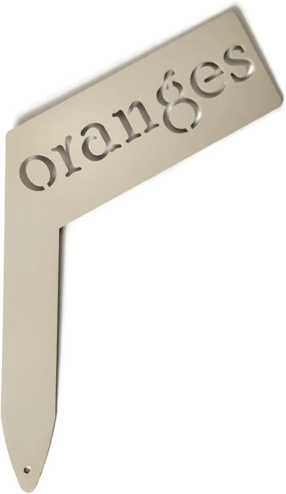 Planter Size Small Metal Garden Plant Vegetable Flower or Herb Markers 13.5 Inches Tall (oranges, Cream)