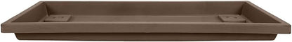The HC Companies Venetian Rectangular Plant Tray - Lightweight Plastic Plant Saucer - Plant Drip Trays for Drainage -UV Resistant Pot Saucer for Indoor & Outdoor Use (17.5" Chocolate, Pack of 1)