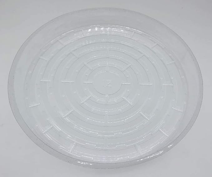 HORTIPOTS Round Pot Saucers 12 inch Clear Plastics (Pack of 10)