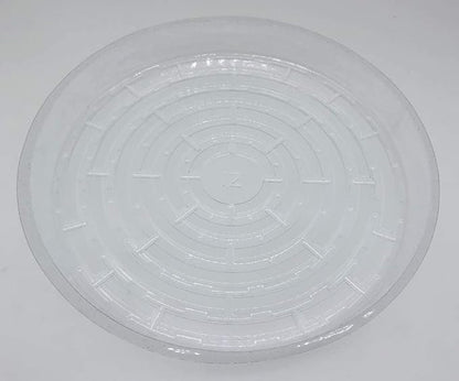 HORTIPOTS Round Pot Saucers 12 inch Clear Plastics (Pack of 10)
