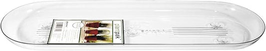 Plastec PLIPAK414 Oval Plantpak Saucer, Clear, 14-Inch