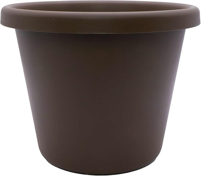 20 inch Round Classic Planter - Plastic Plant Pot for Indoor Outdoor Plants Flowers Herbs, Chocolate
