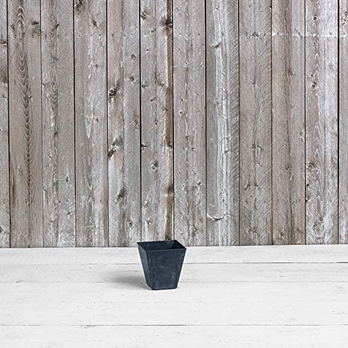 ArtStone 35068 Ella Square Planter, Black, 6-Inch, 6"
