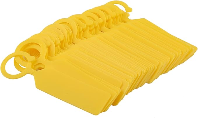 Plastic Plant Labels, 100 Pcs Plant Tags and Labels, Garden Labels Stakes for Hanging Labels for Plant Tree Nursery Seedling Tags Garden Decor(Yellow)