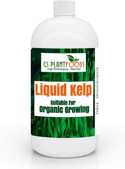 Organic Kelp Fertilizer by GS Plant Foods - Omri Certified (1 Quart) - Kelp Fertilizer for Gardens, Lawns & Soil