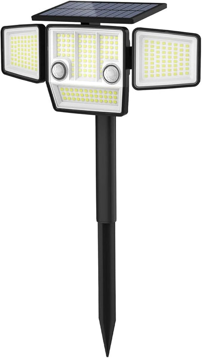Solar Motion Light Outdoor with Stake, 180° PIR Motion Sensor 360° Illumination, In-Ground or Wall Mount, 236 LED 2500 Lumens Solar Powered Security Flood Light, 3 Modes, IP65 Waterproof, 1 Pack