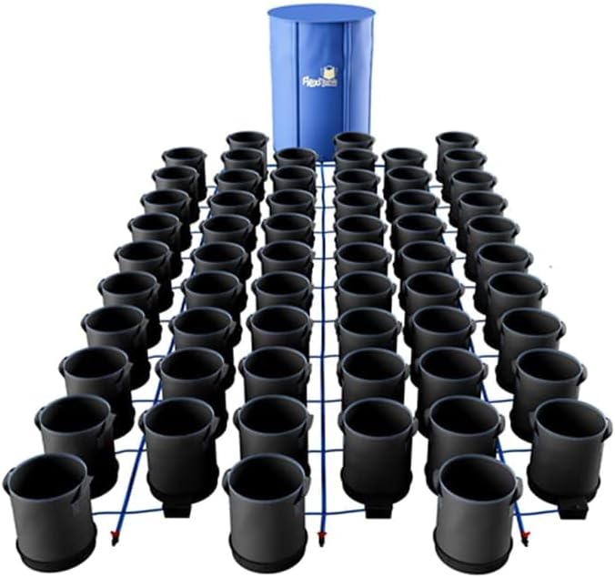 AutoPot 60 Pot XXL System with 13 Gallon Pots and 105 Gallon FlexiTank - Self-Watering, Gravity-Fed Hydroponic Indoor System (60Pot - 13 Gallon - 105 Gallon FlexiTank) Black